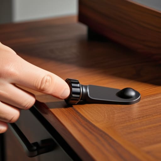Swap the hardware on dated furniture.