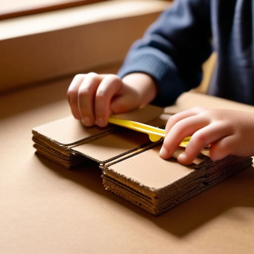 Kids building The Cardboard Engineering Station.