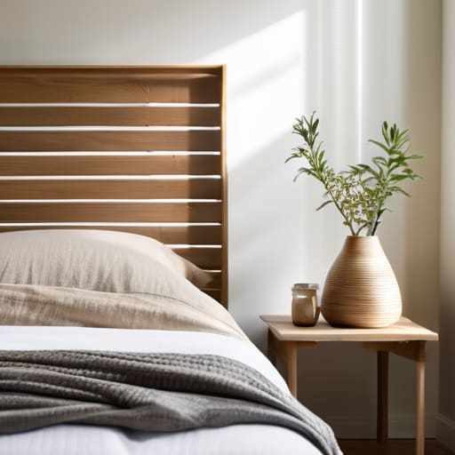 The Minimalist Wood Slat Approach headboard.