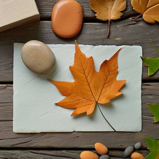 Creating Low-Mess Nature Collages with leaves.