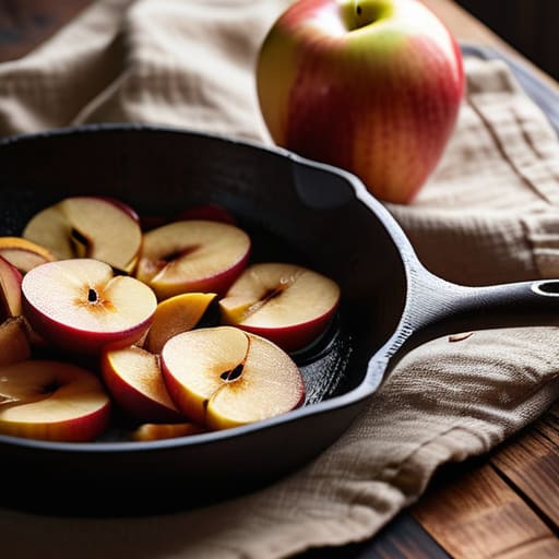 Sautéed Warm Cinnamon Apples in a pan.