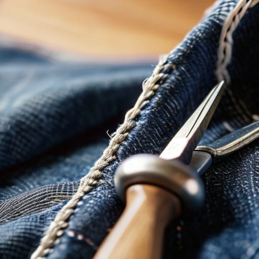 Patching jeans to Get Back to Your Life.
