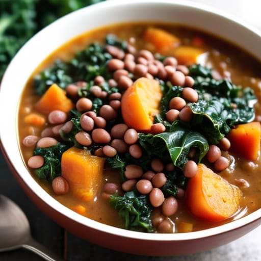 Bowl of Hearty Lentil and Vegetable Stew