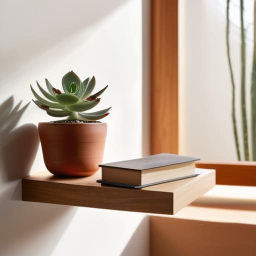 Organize with Intentional Shelving using floating shelves.