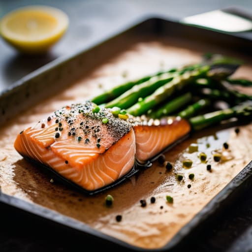 Sheet Pan Lemon-Garlic Salmon with asparagus.
