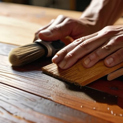 Refinished wood grain shows the finished product.