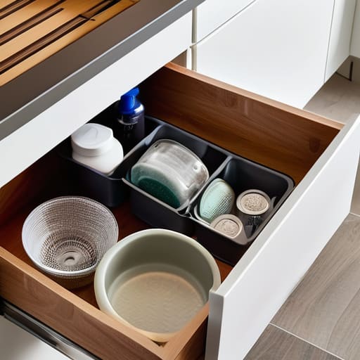 How to organize under the sink.